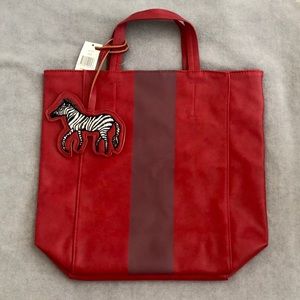 Saks Fifth Avenue Red Tote Bag